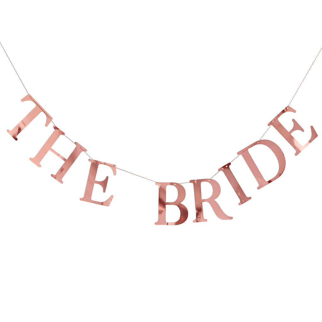 Rose Gold The Bride Hen Party Bunting with Photo Pegs- 5 Inner Pack