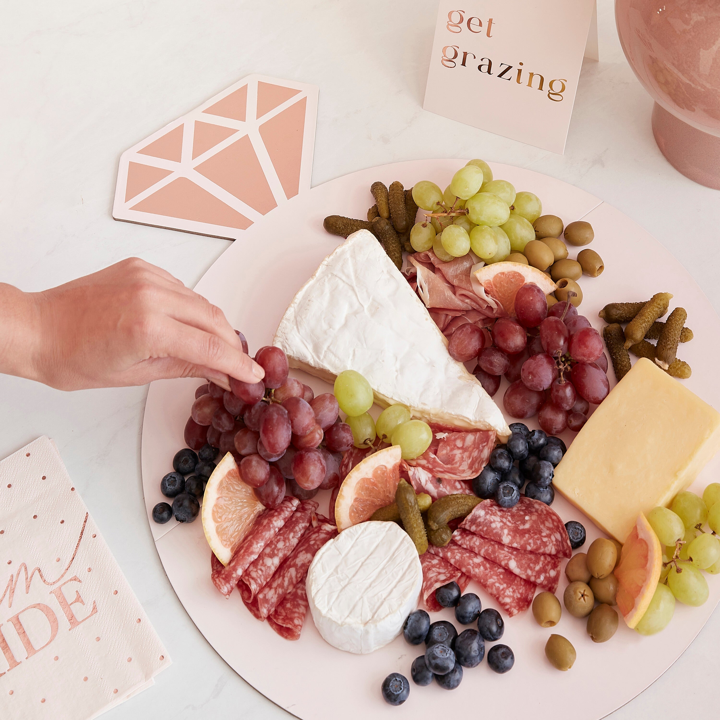 Rose Gold and Pink Engagement Ring Grazing Board Kit