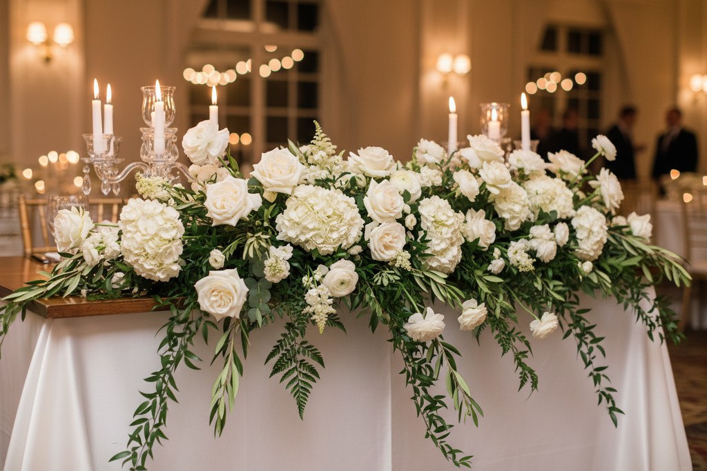 3 foot top table floral arrangement for hire