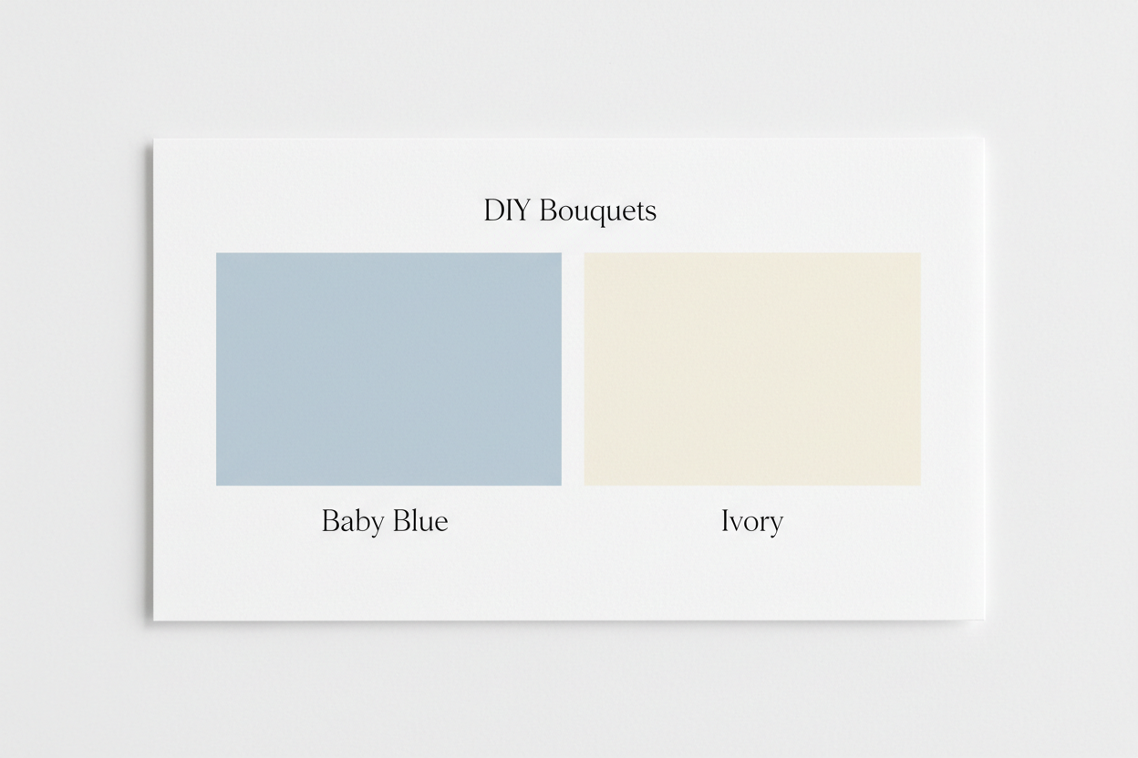 Baby Blue & Ivory colour palette