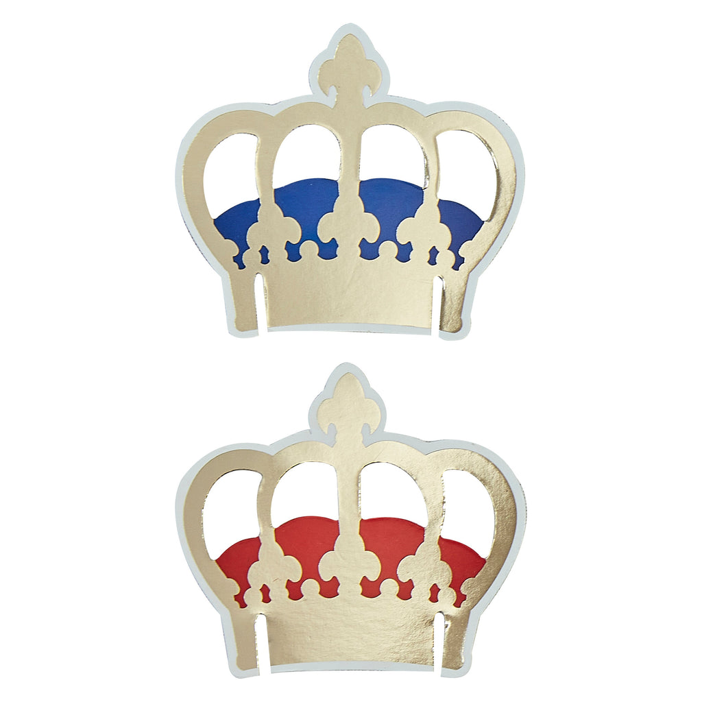 Gold Crown Glass Topper Decorations