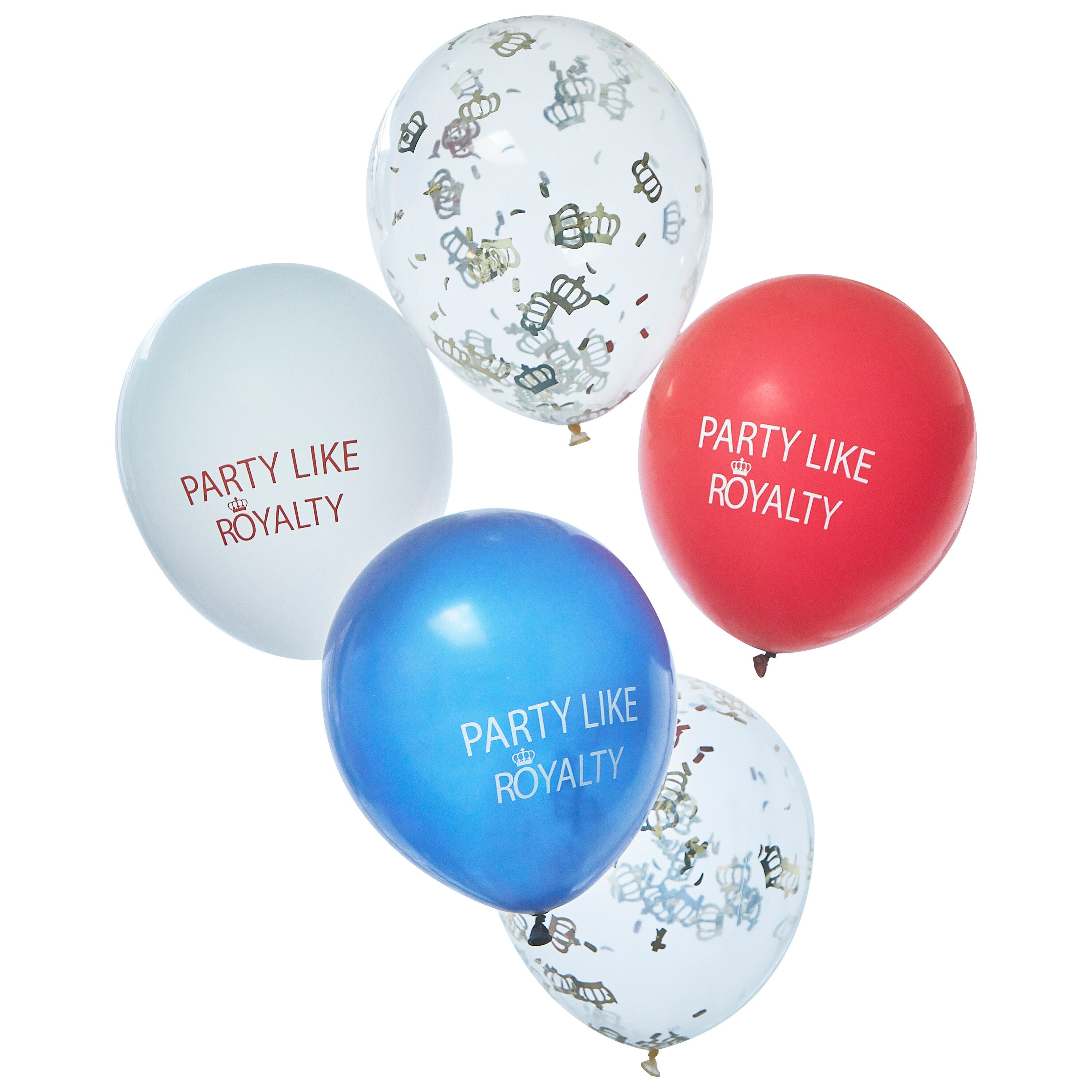 Red, White & Blue Party Like Royalty Confetti Balloons