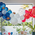 Red, White & Blue Balloon Arch With Crowns- 5 Inner Pack