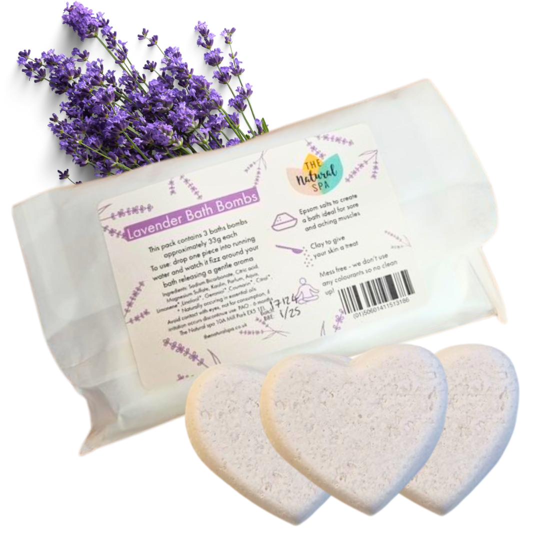 Lavender Aromatherapy Bath Bombs | Natural Relaxing Bath Fizzers for Stress Relief & Calm | Vegan, Plastic-Free