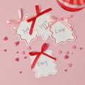 Wavy Place Cards with Pink and Red Bows- 5 Inner Pack
