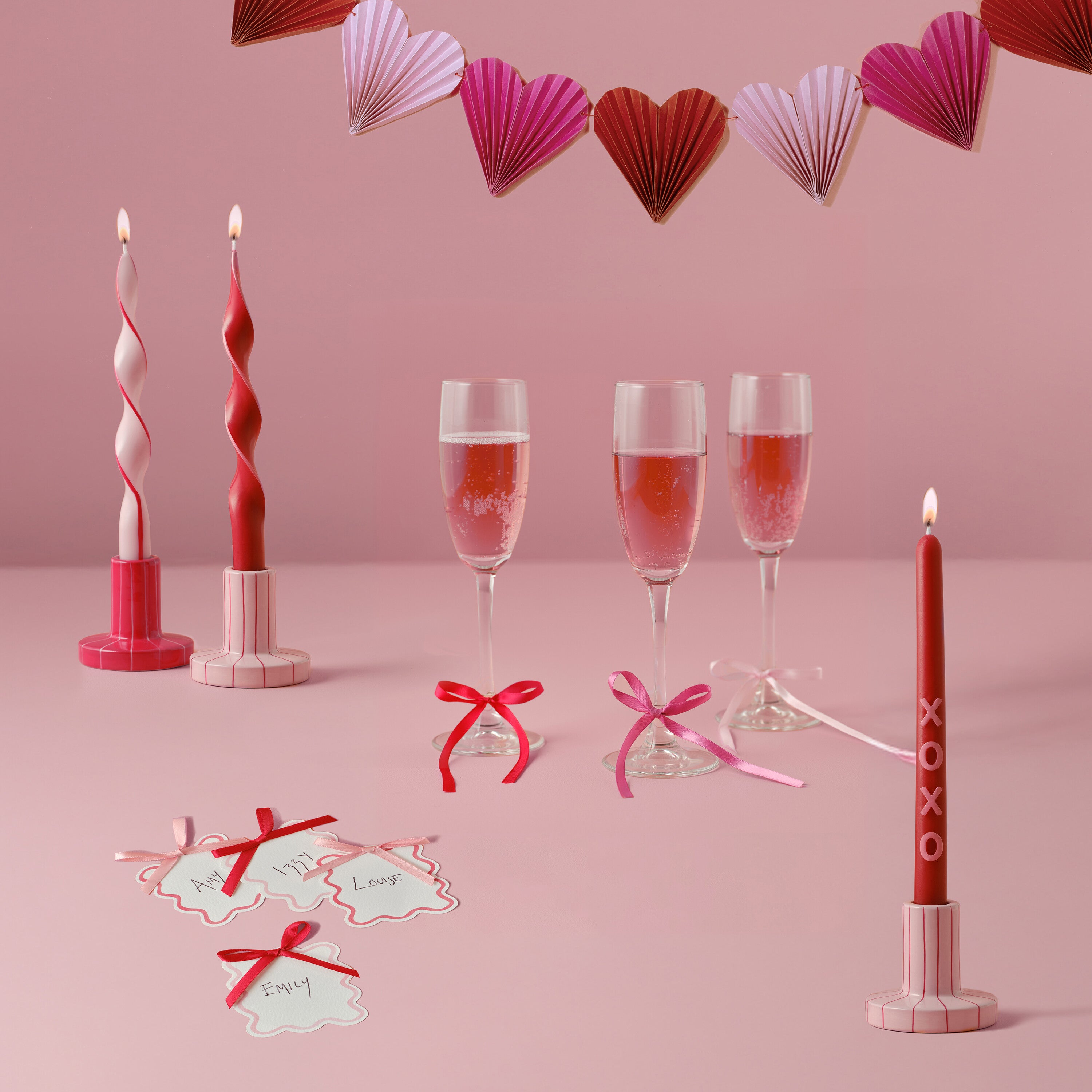 Red & Pink Satin Bow Drink Markers