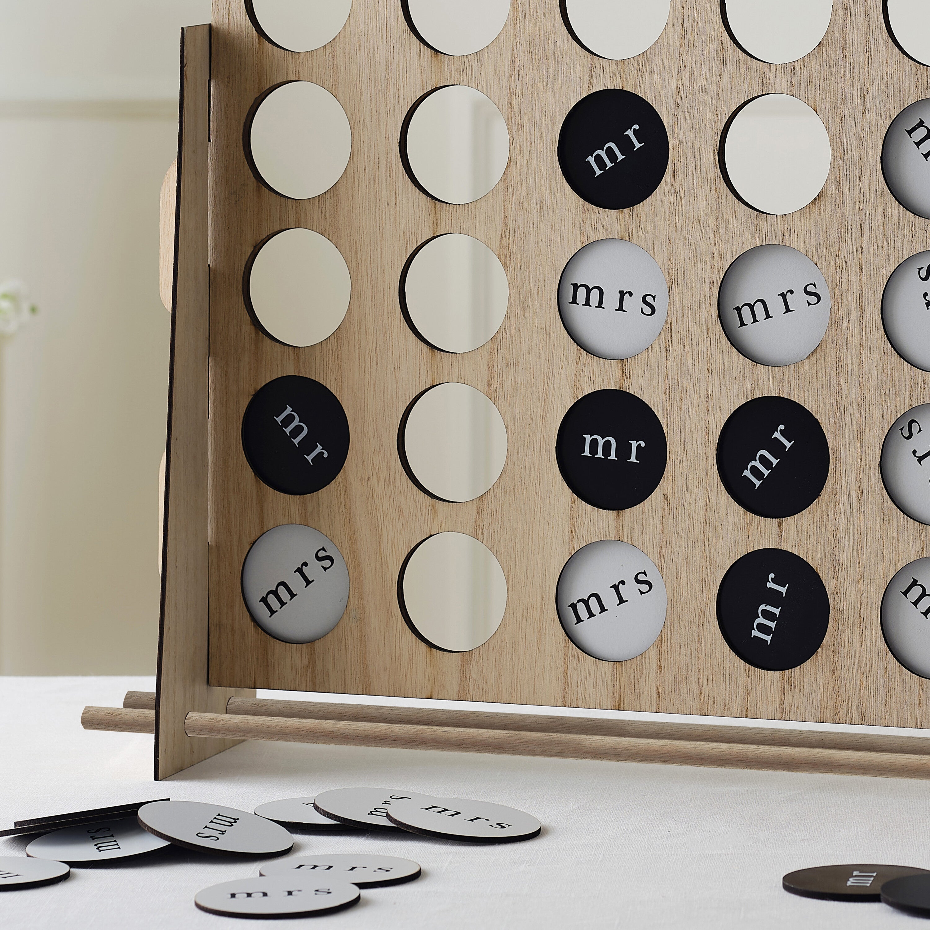Wooden Wedding Four in a Row Game- 1 Inner Pack