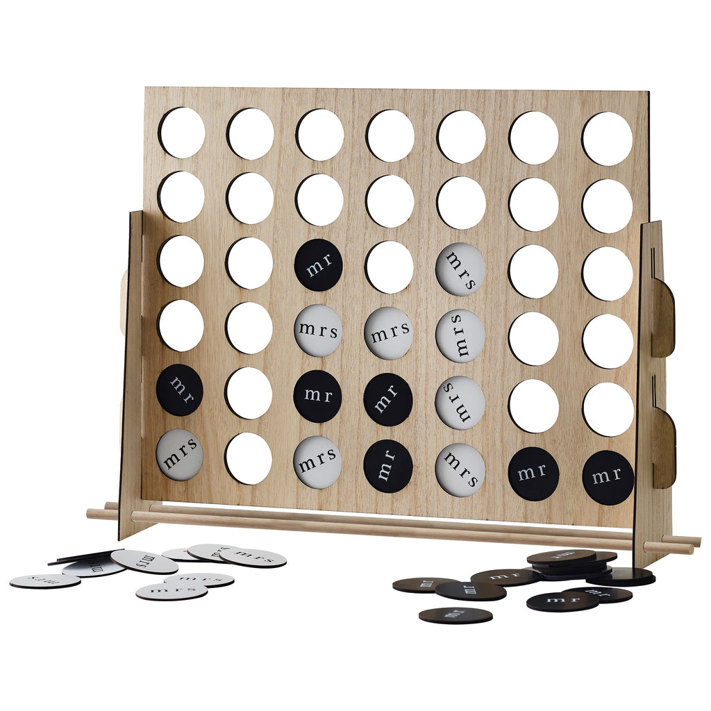 Wooden Wedding Four in a Row Game