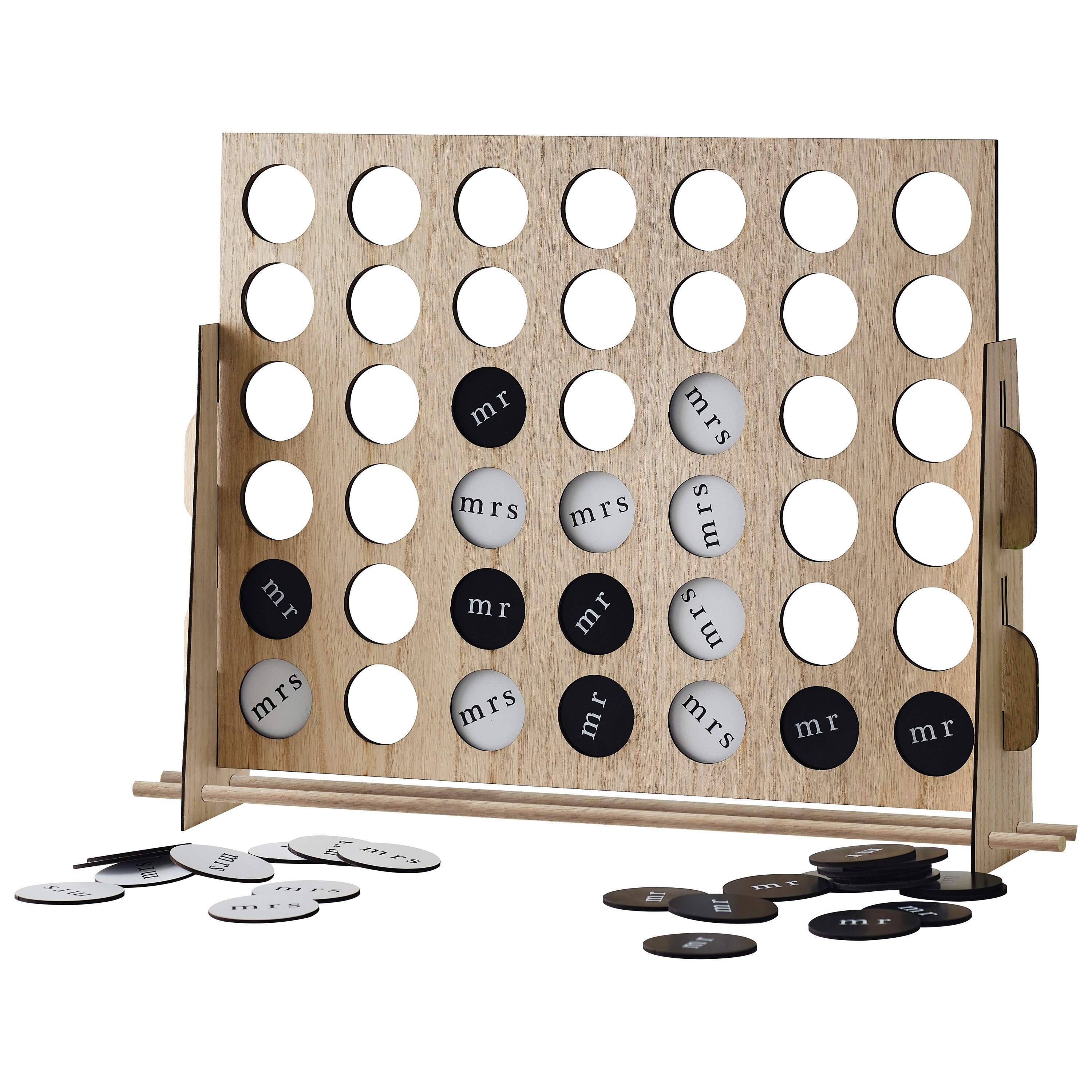 Wooden Wedding Four in a Row Game- 1 Inner Pack
