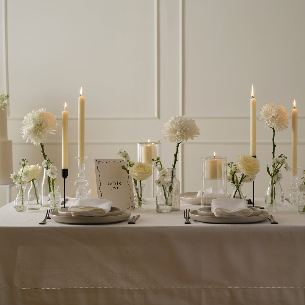 Small Clear Glass Dinner Candle Holder- 1 Inner Pack