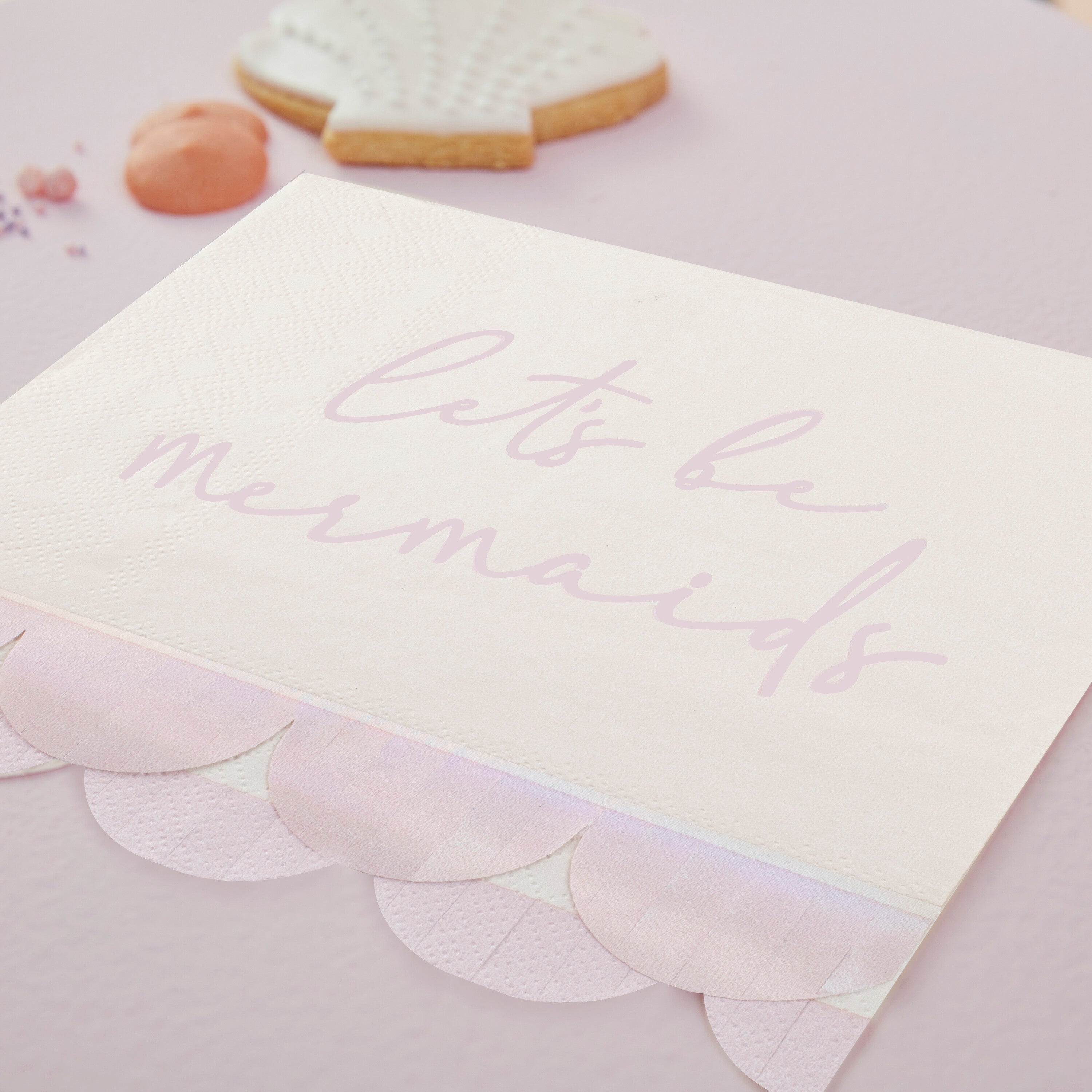 Iridescent and Pink Mermaid Paper Napkins- 5 Inner Pack