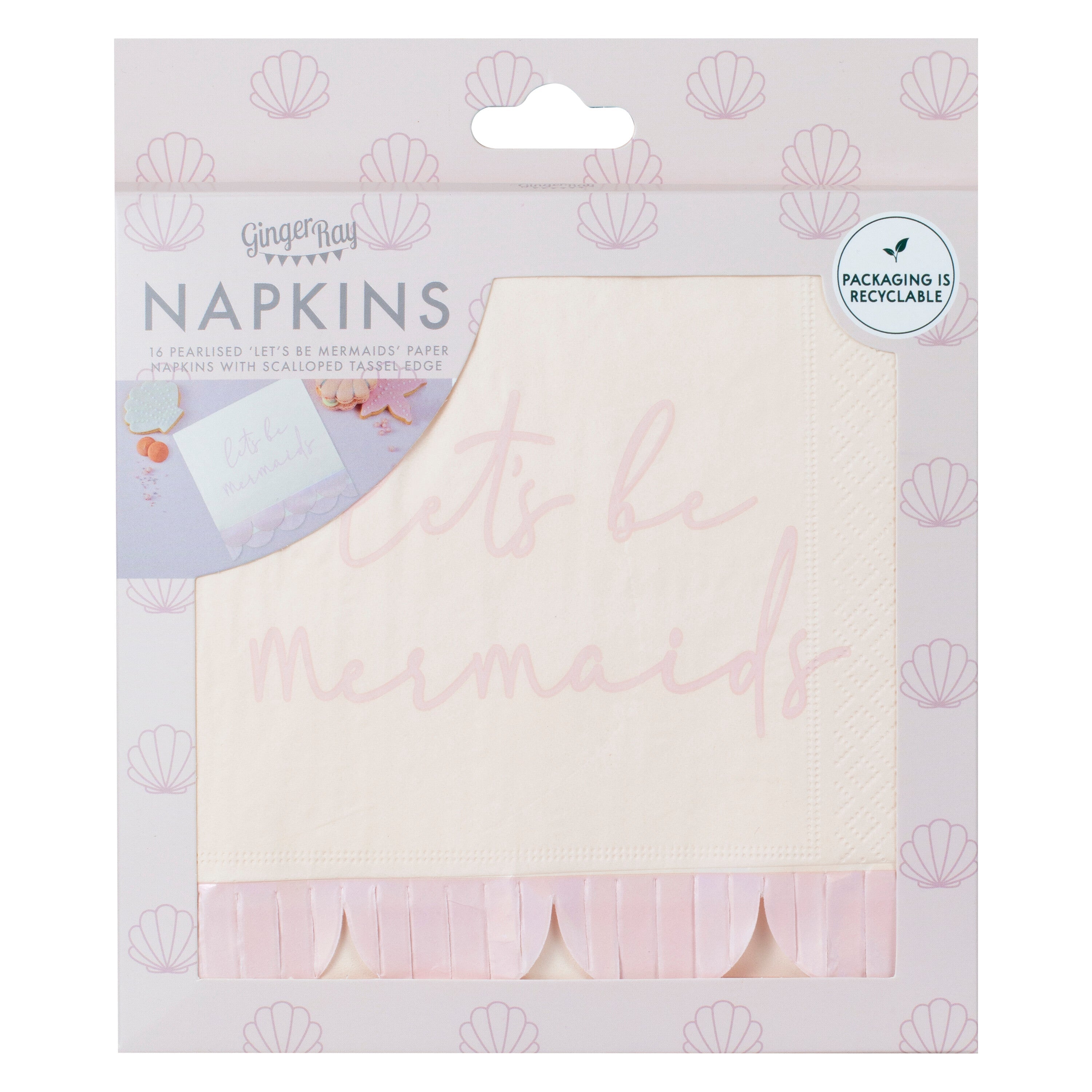 Iridescent and Pink Mermaid Paper Napkins- 5 Inner Pack