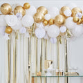 Gold Balloon And Fan Garland  Party Backdrop- 5 Inner Pack