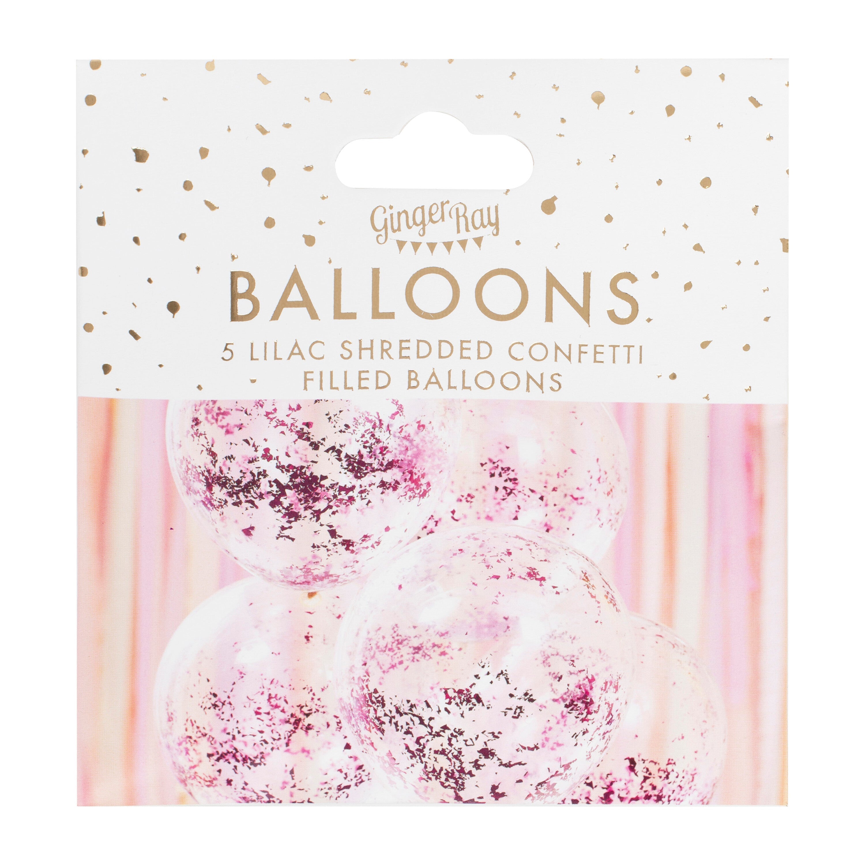 Lilac Confetti Balloons- 5 Inner Pack
