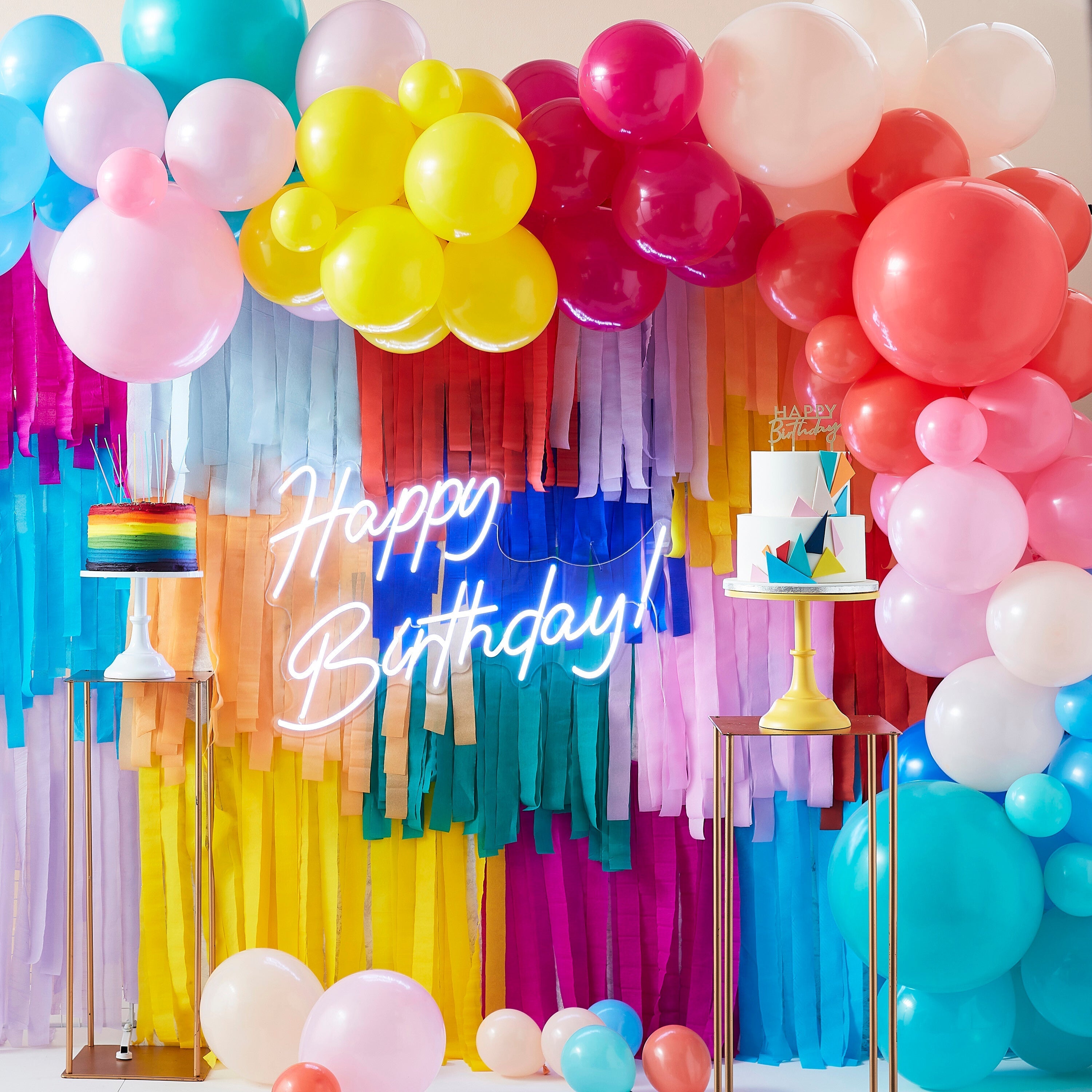 Multicoloured Streamer Balloon Tails- 5 Inner Pack