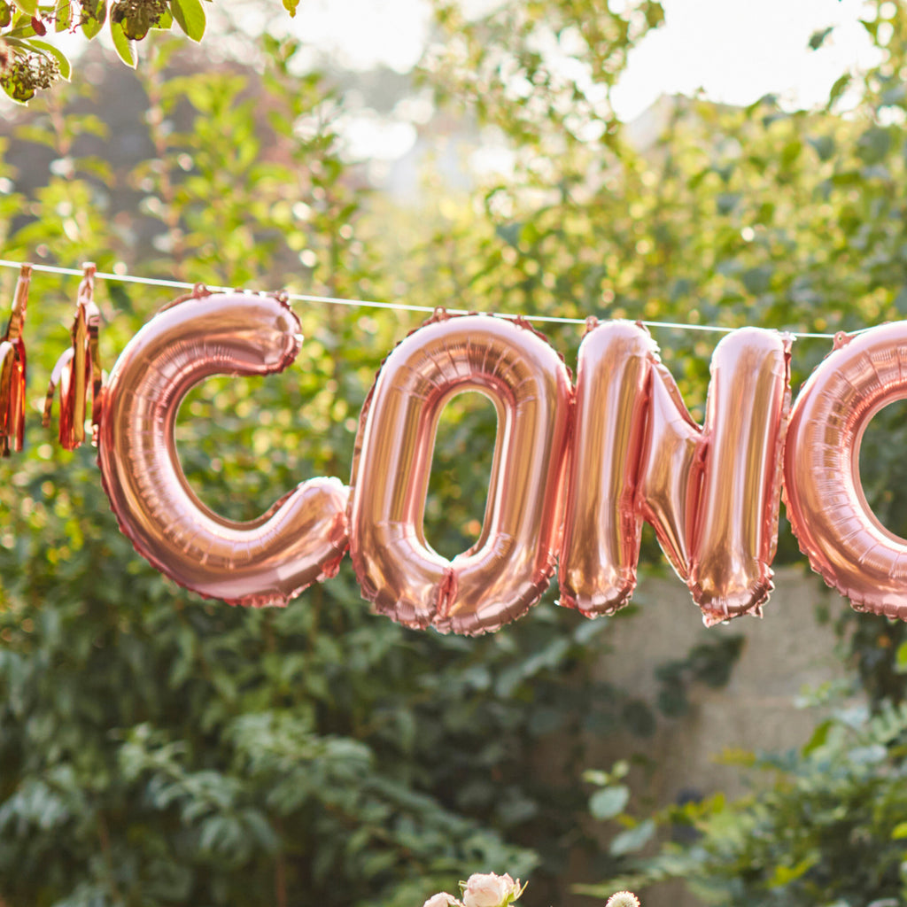 Ballon-Girlande „Congrats Rose Gold“
