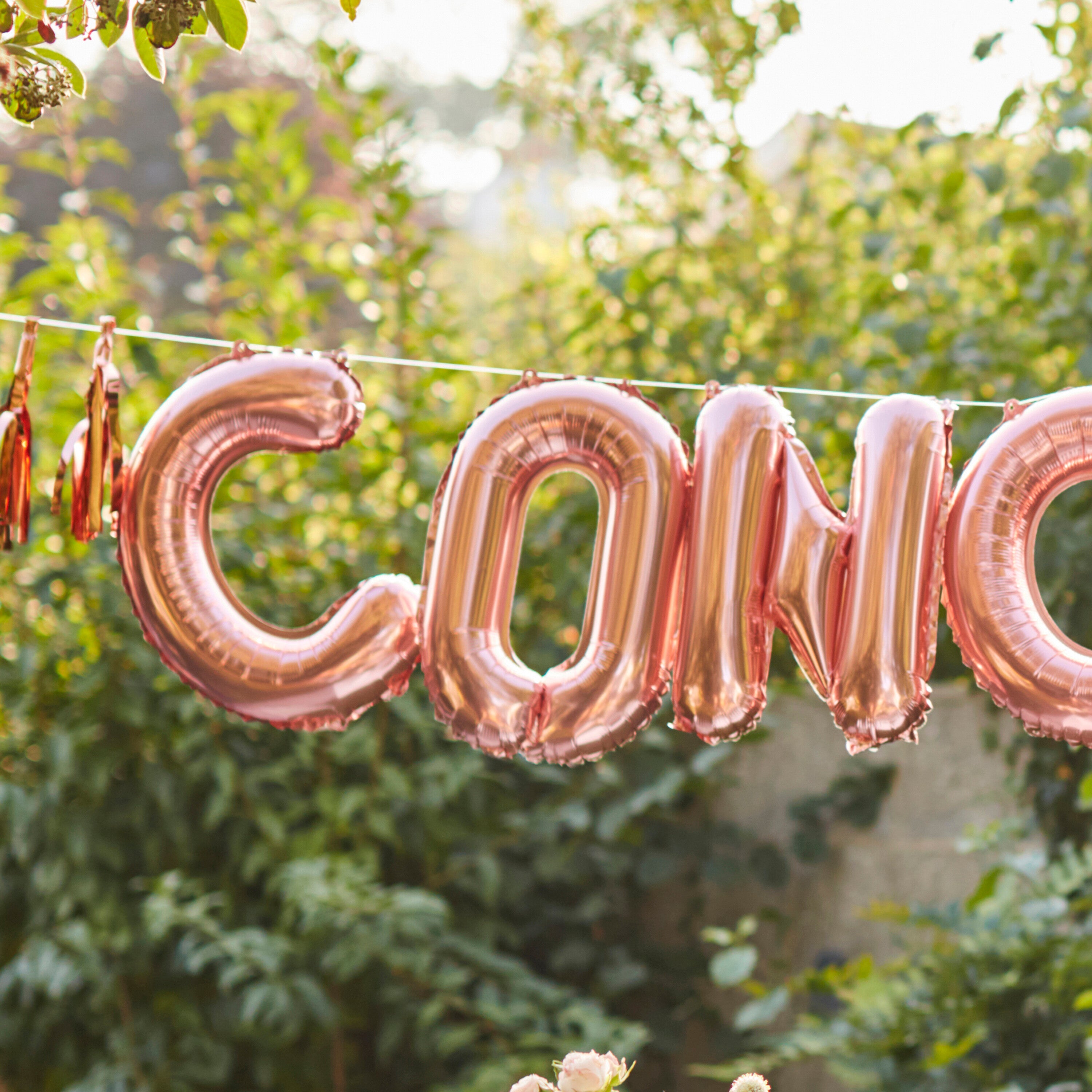 Ballon-Girlande „Congrats Rose Gold“