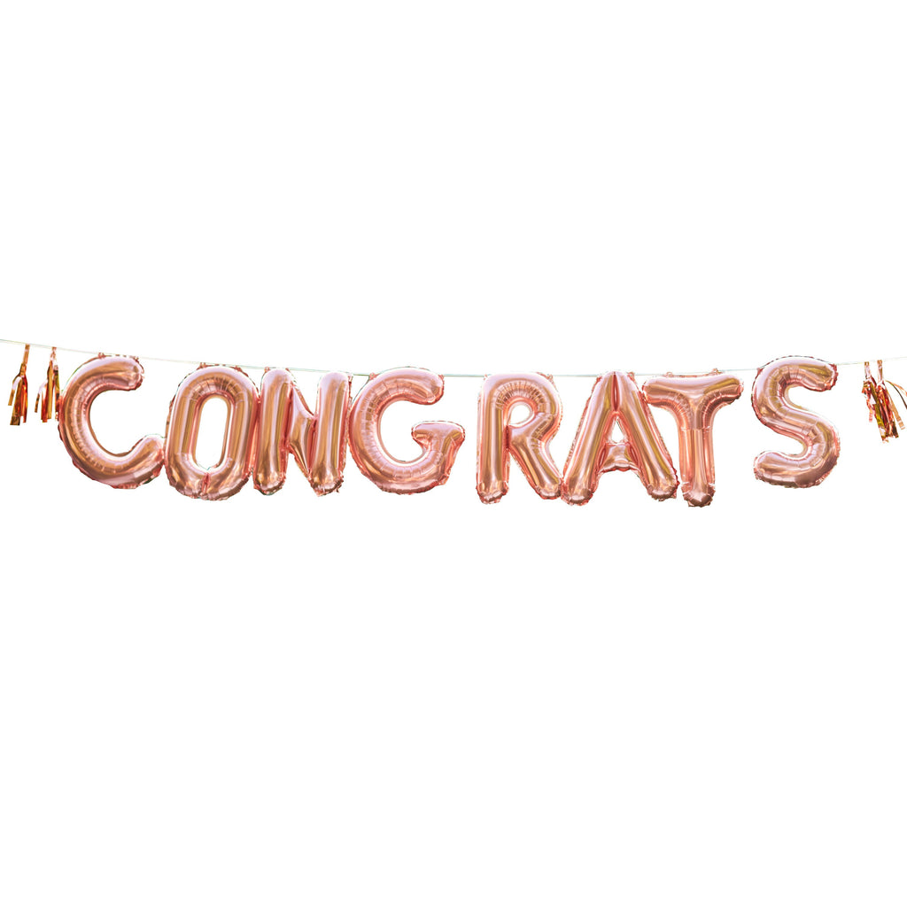 Ballon-Girlande „Congrats Rose Gold“