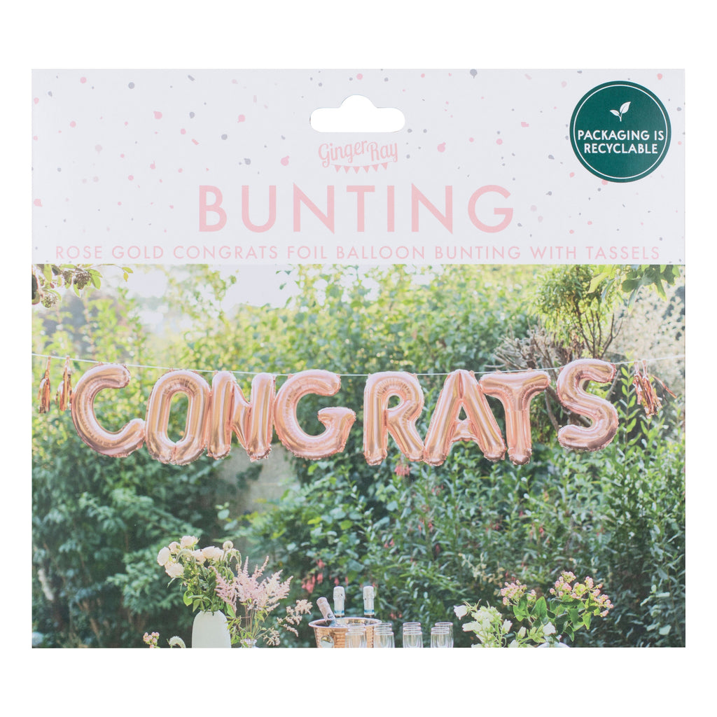 Ballon-Girlande „Congrats Rose Gold“