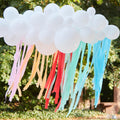 White Cloud Balloon Garland with Rainbow Streamers- 5 Inner Pack