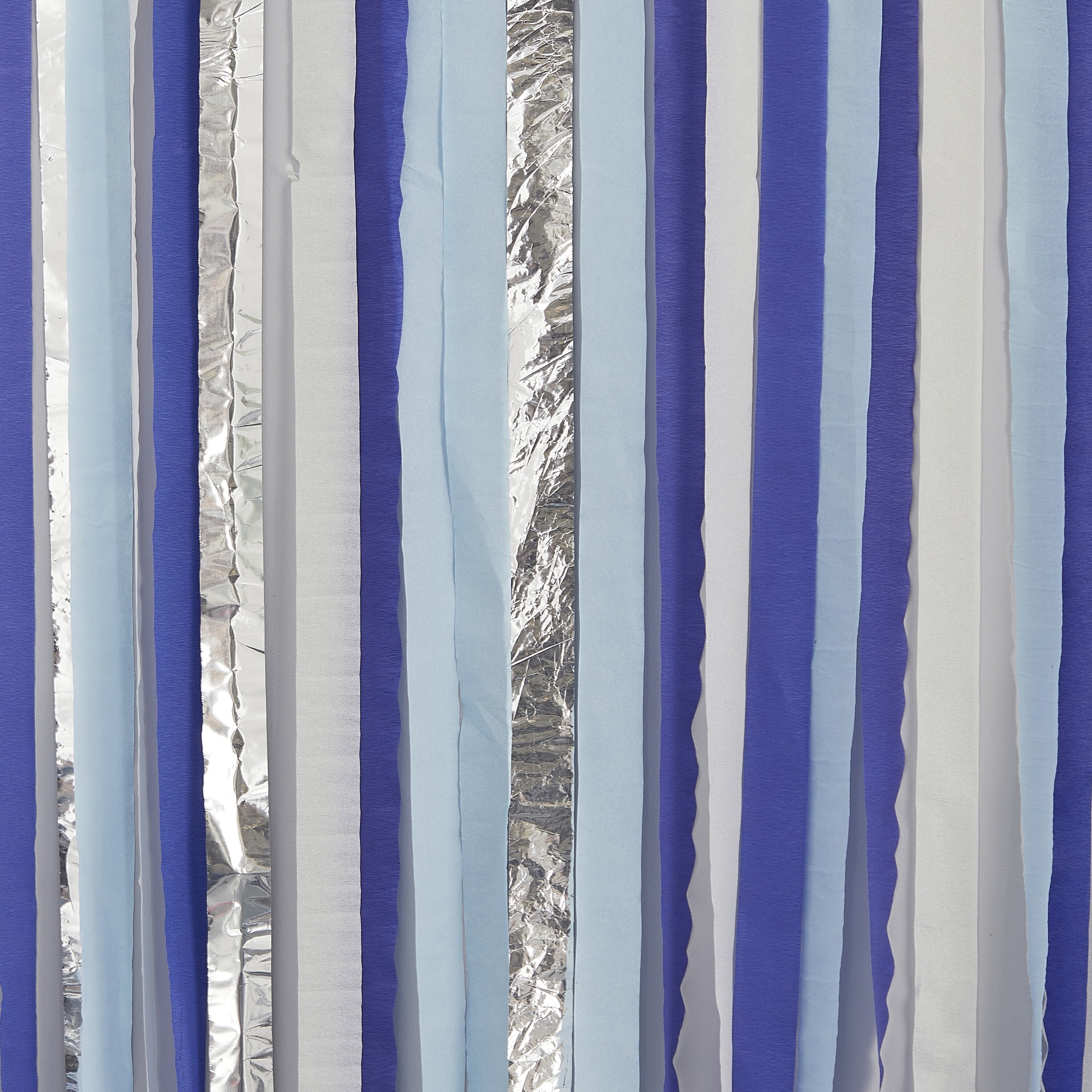 Blue and Silver Streamer Party Backdrop- 5 Inner Pack
