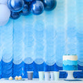 Blue Ombre Tissue Paper Disc Party Backdrop- 5 Inner Pack