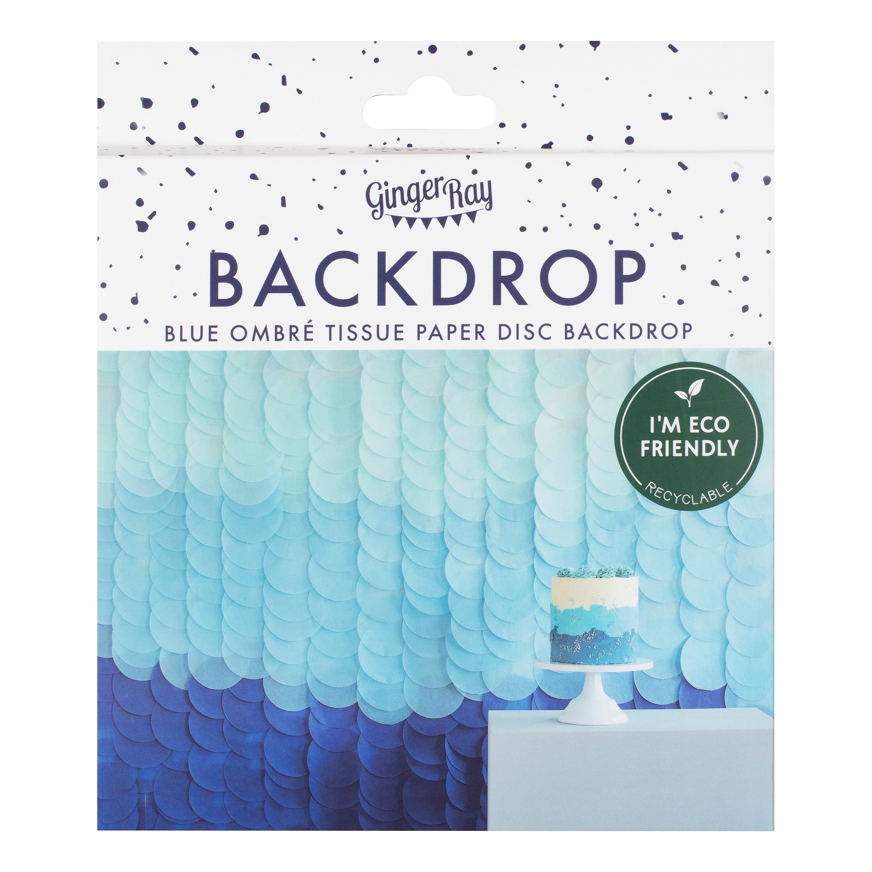 Blue Ombre Tissue Paper Disc Party Backdrop- 5 Inner Pack