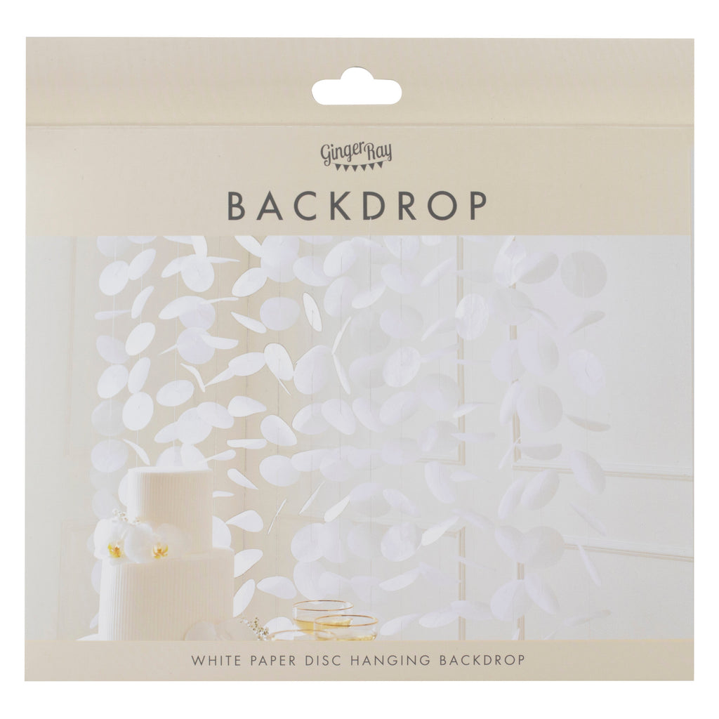 White Paper Disc Wedding Backdrop
