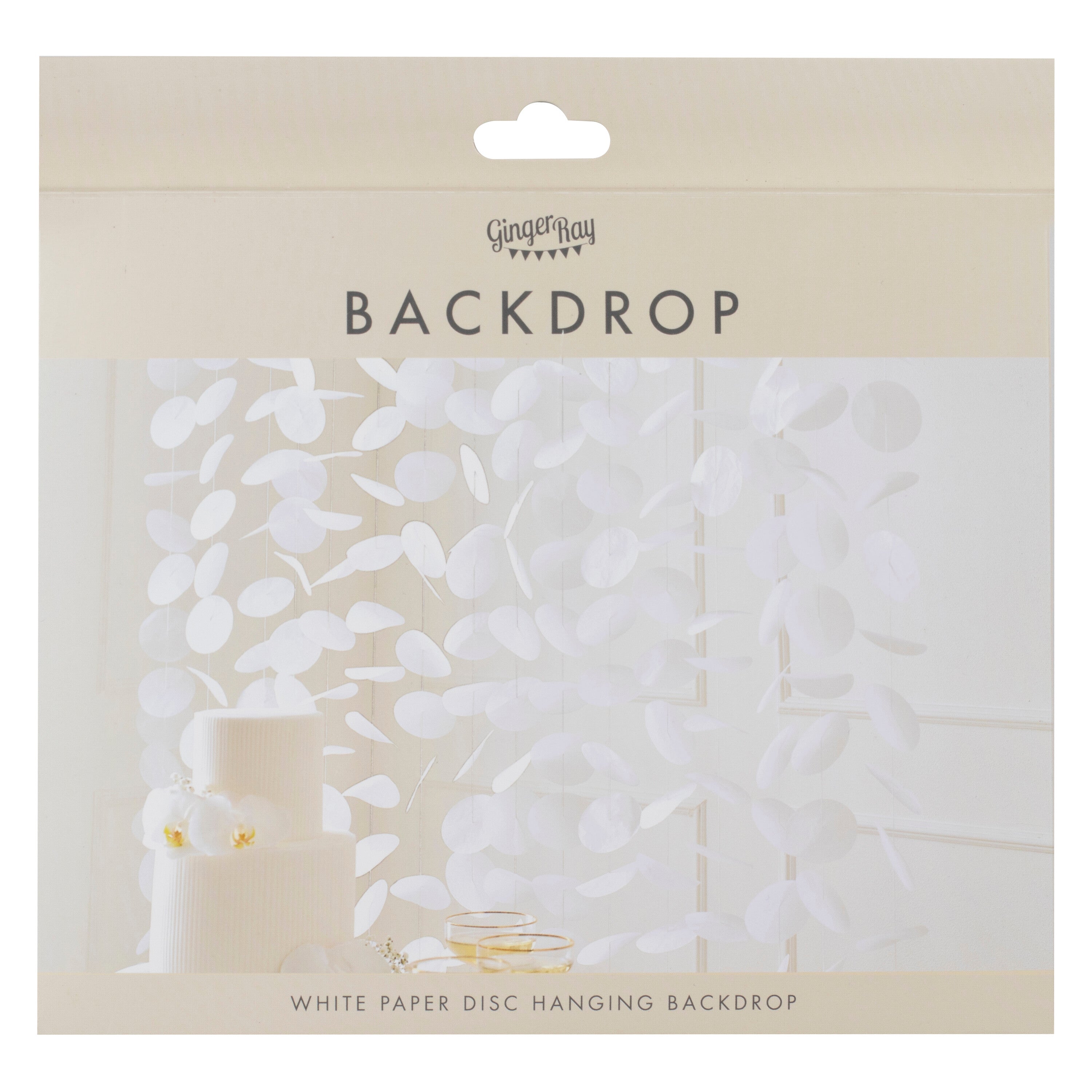White Paper Disc Wedding Backdrop