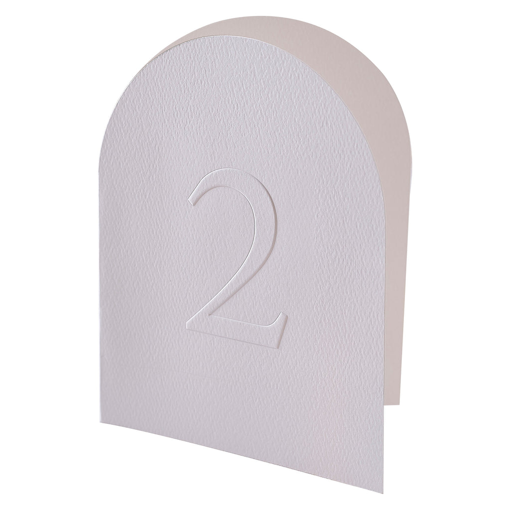 White Embossed Card Table Numbers- 5 Inner Pack