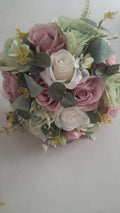 Elspeth bridal bouquet in dusky pink, ivory and pale sage