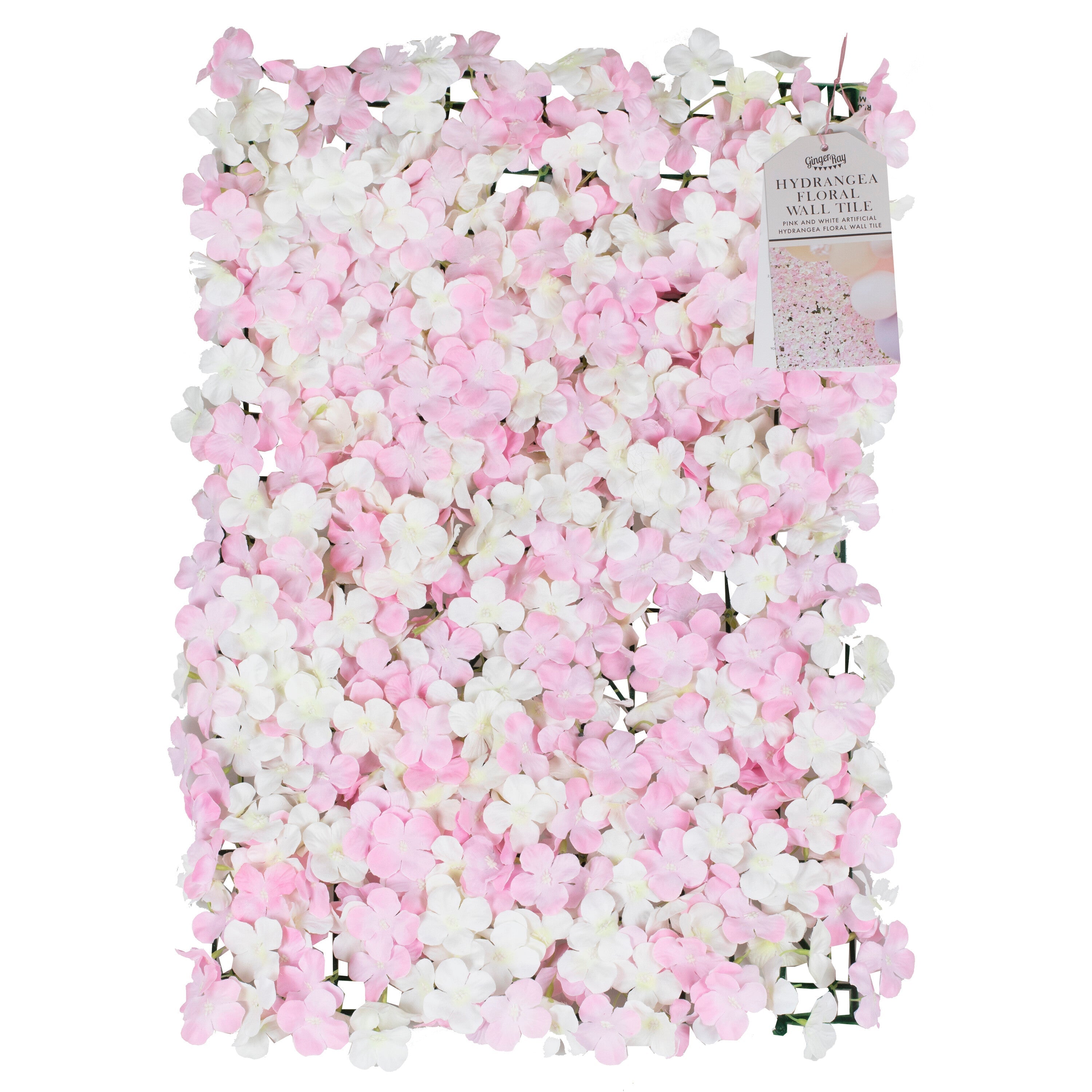 Pink & White Flower Wall Backdrop Tile- 6 Inner Pack