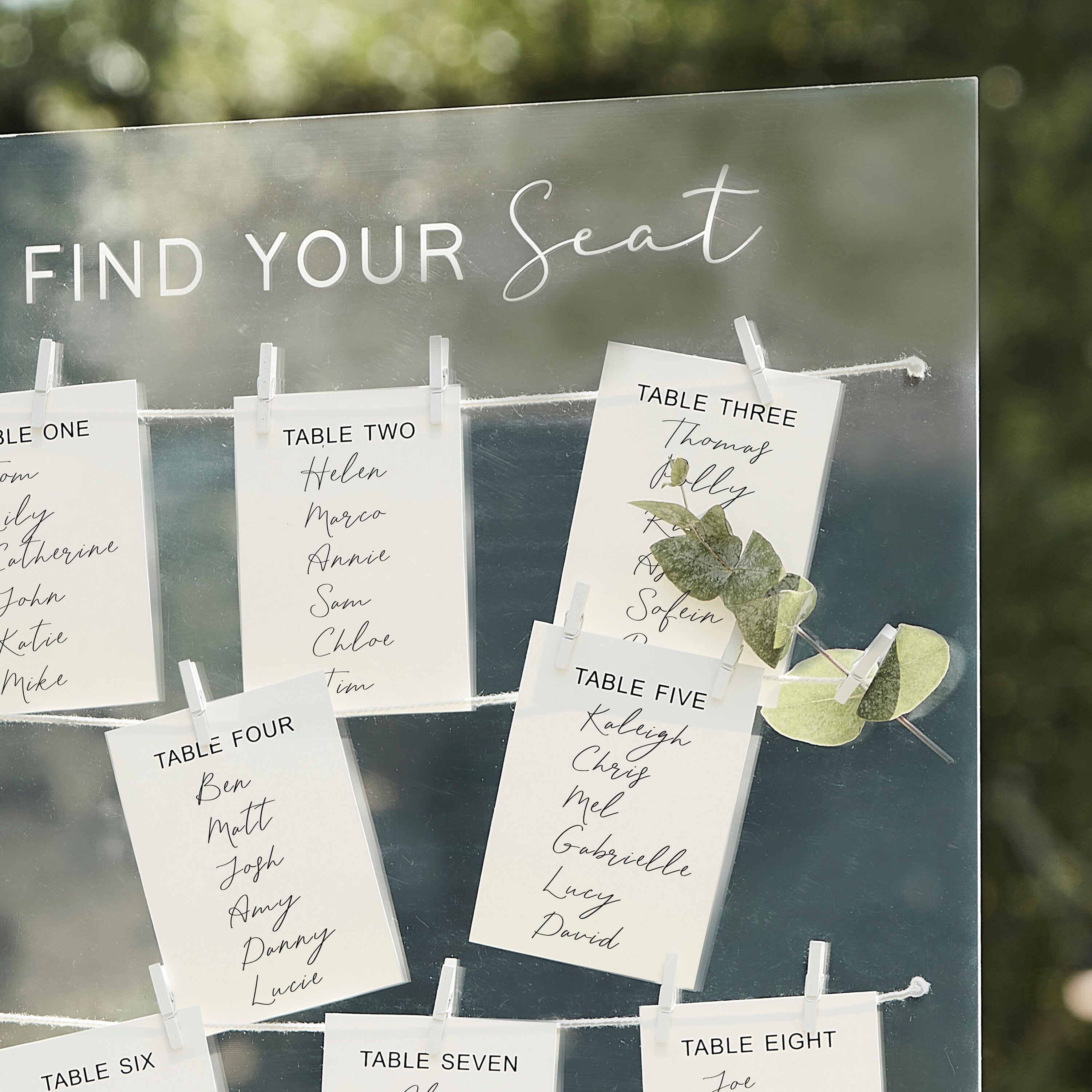 Acrylic Table Plan Kit