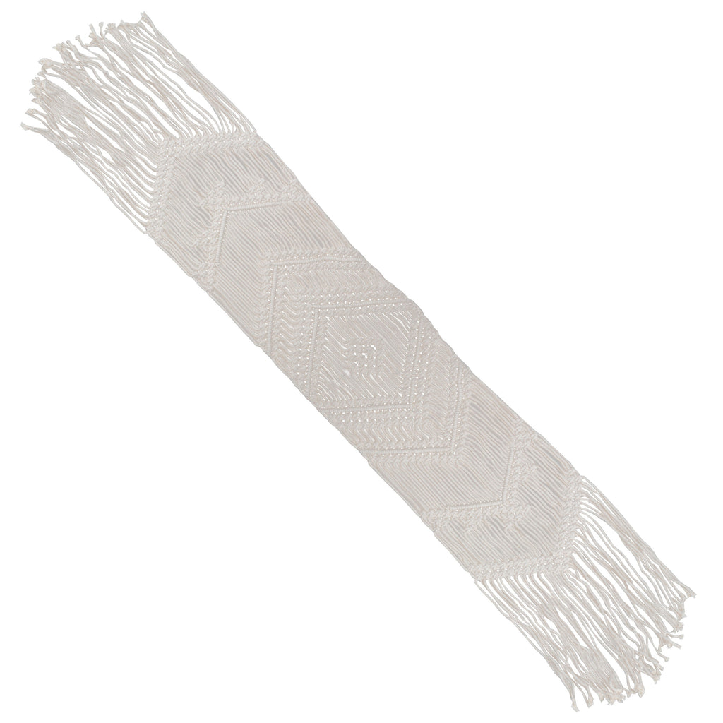 White Macrame Table Runner- 5 Inner Pack