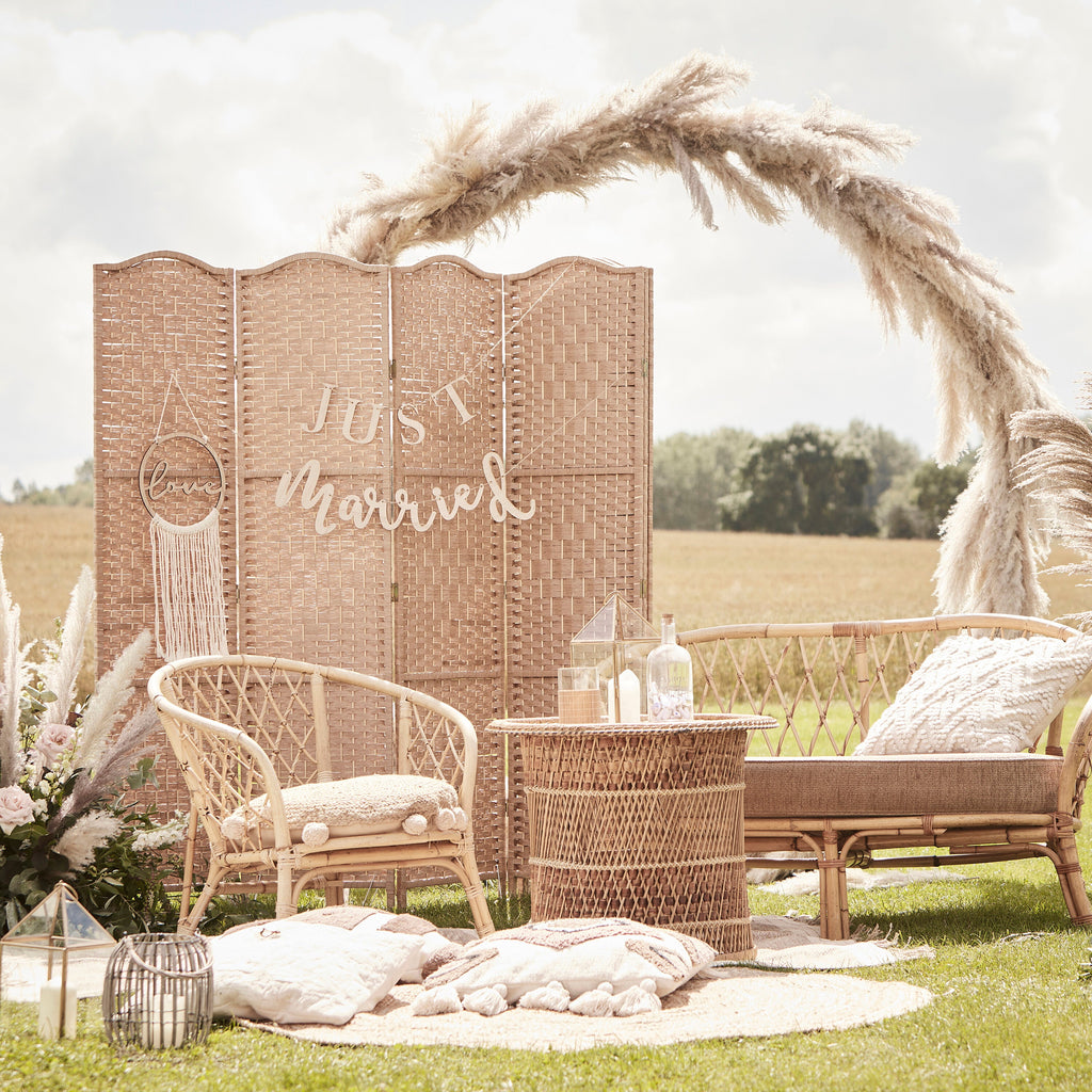 White Macrame Table Runner