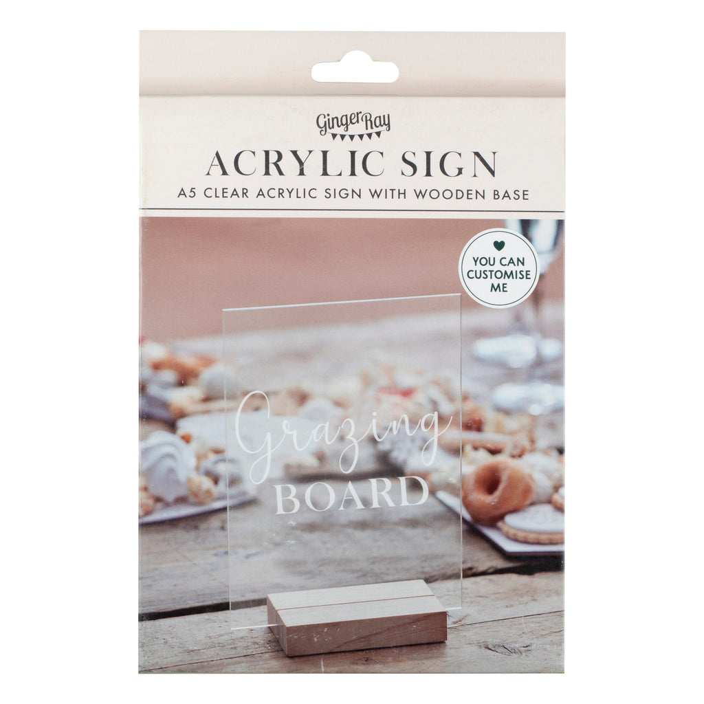 Customisable Small Clear Acrylic Sign- 3 Inner Pack