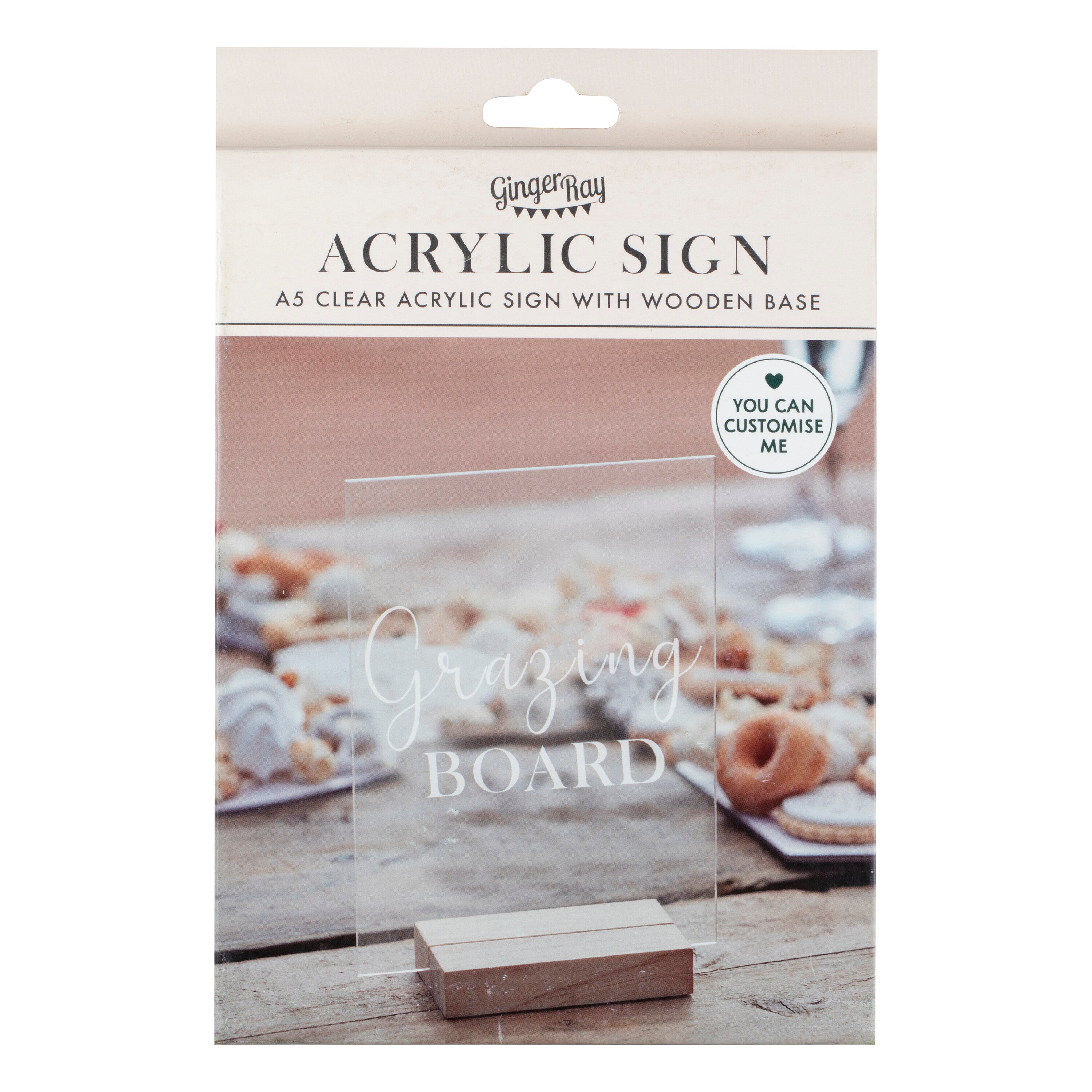 Customisable Small Clear Acrylic Sign- 3 Inner Pack