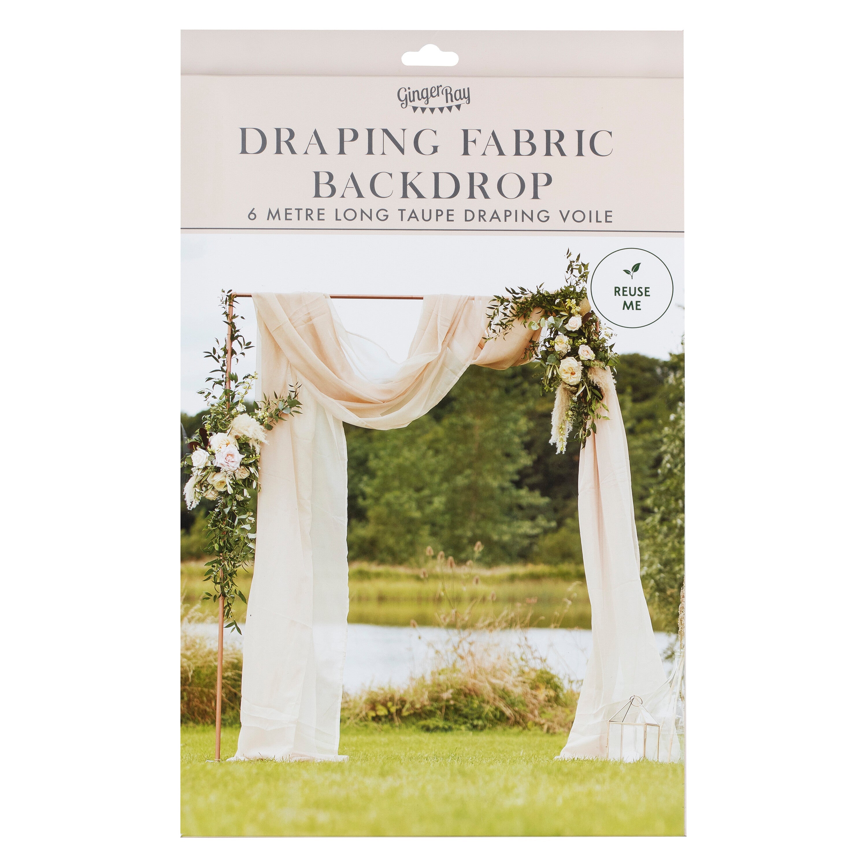 Taupe Draping Fabric Wedding Backdrop- 5 Inner Pack