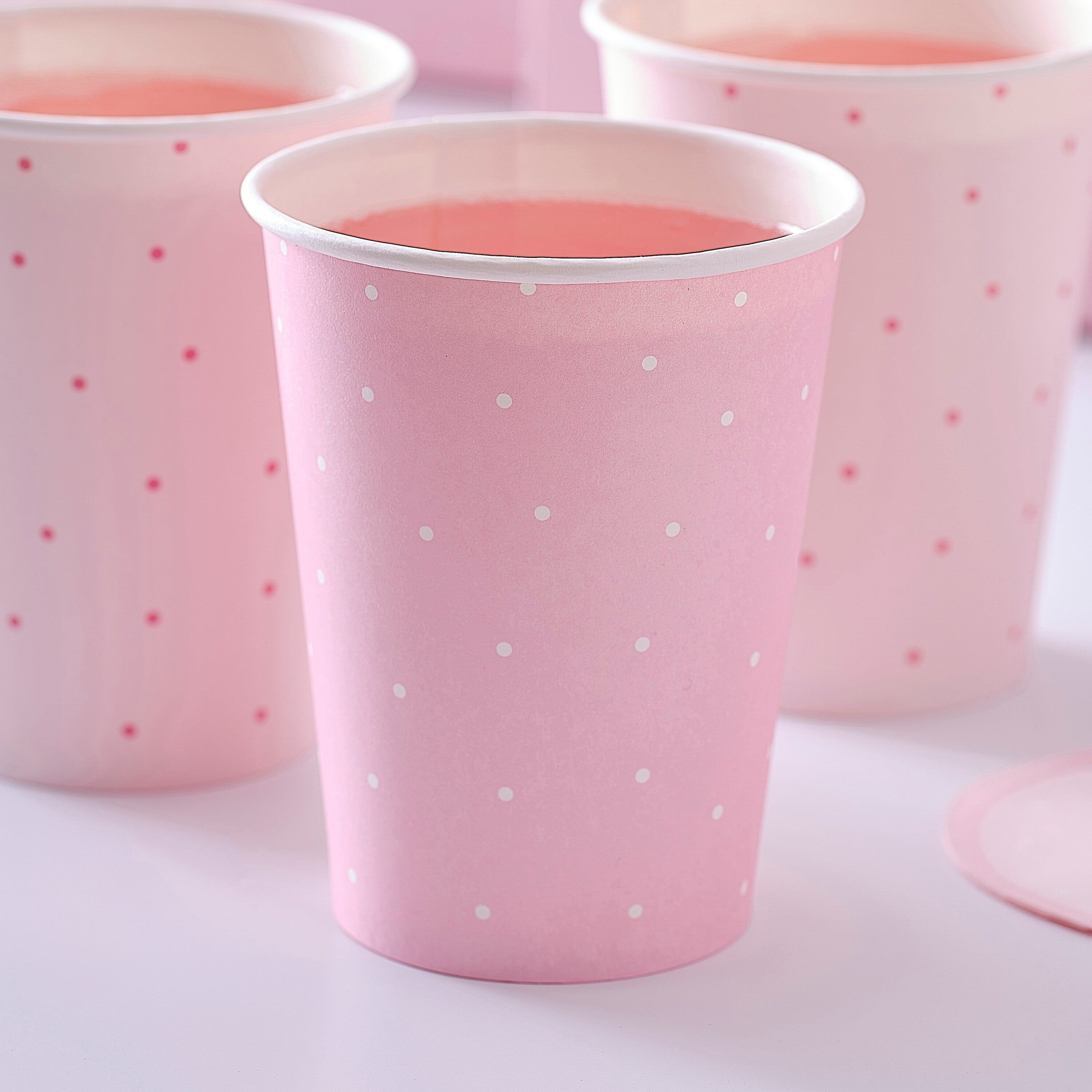Pink Polka Dot Paper Cups- 5 Inner Pack