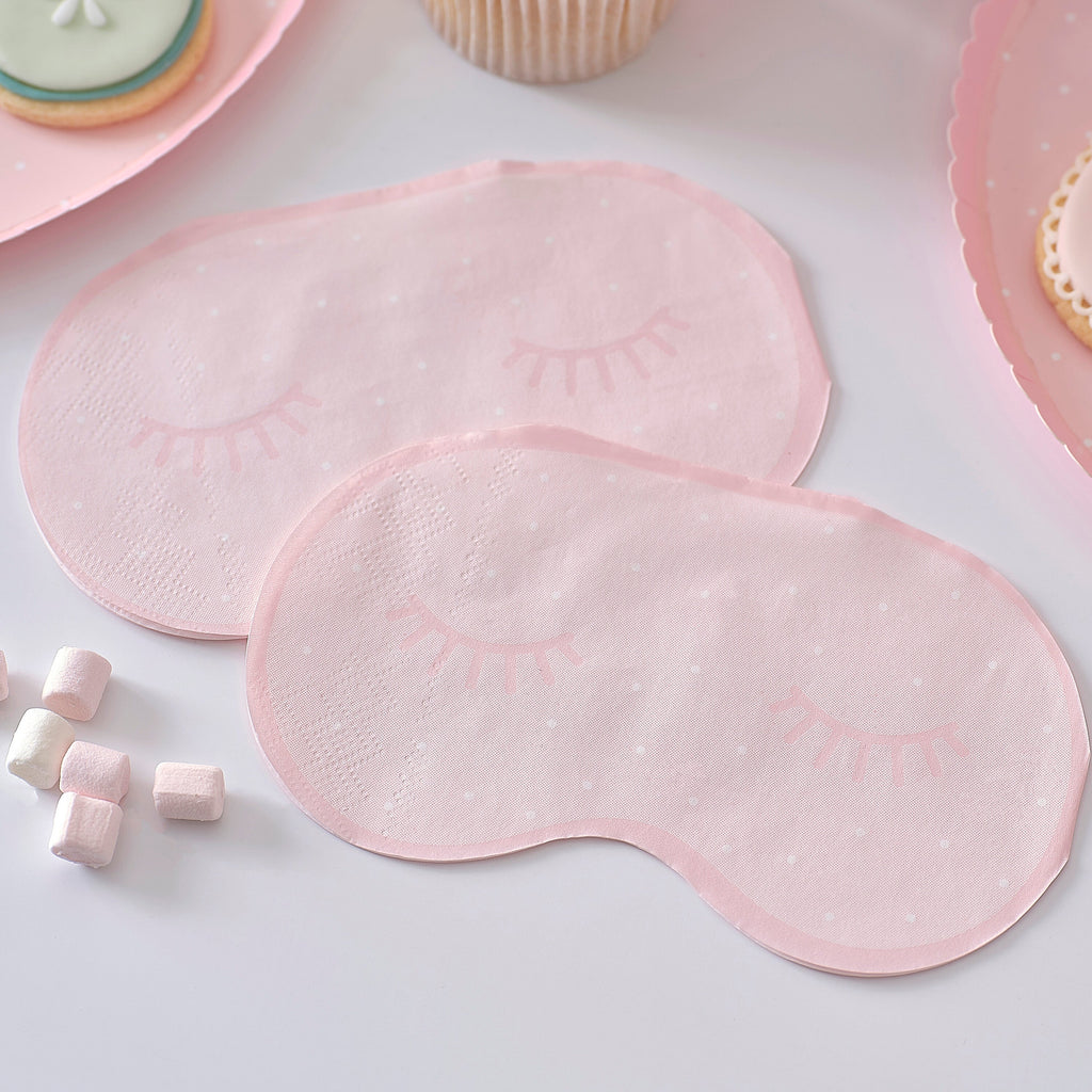 Pink Eye Mask Pamper Party Paper Napkins