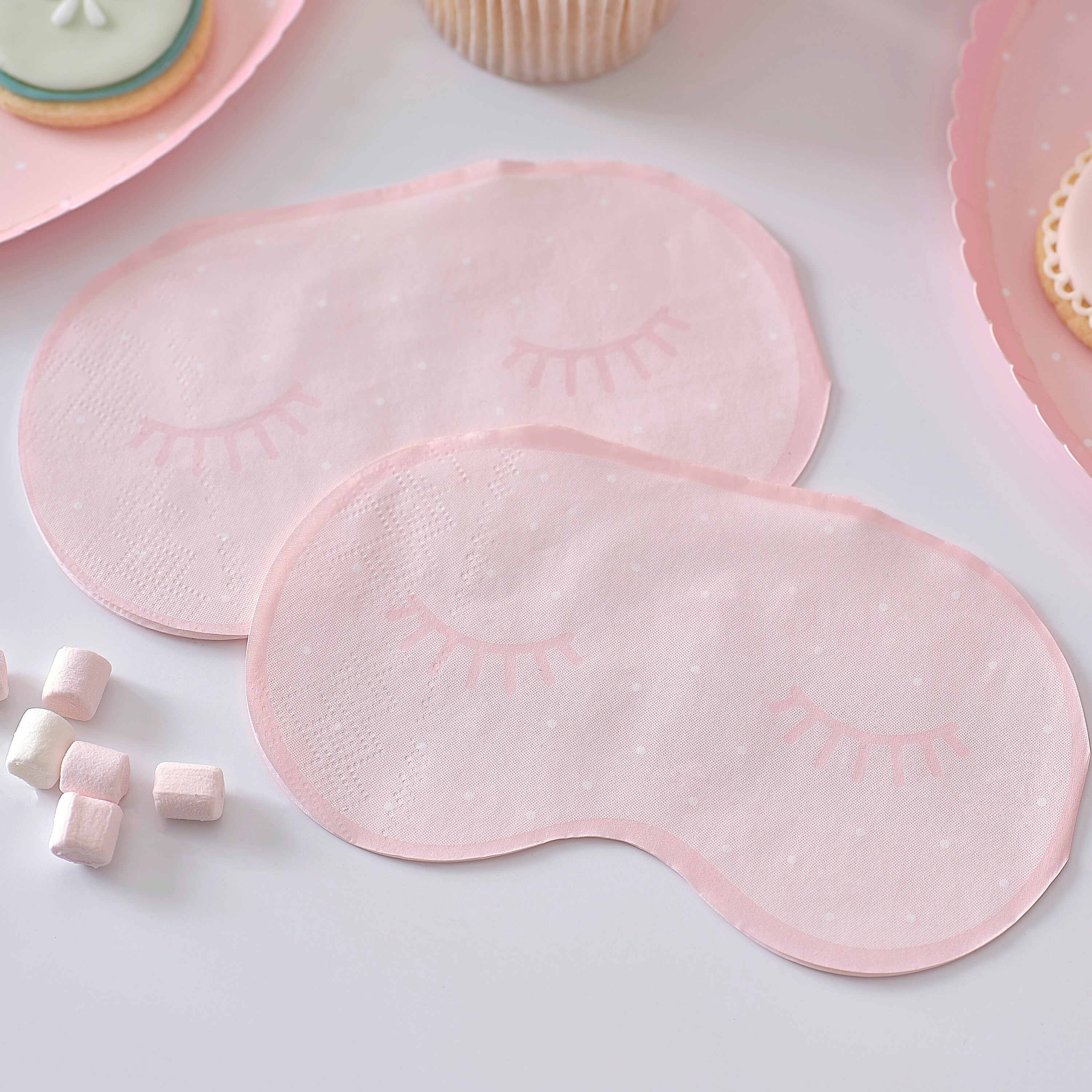 Pink Eye Mask Pamper Party Paper Napkins- 5 Inner Pack