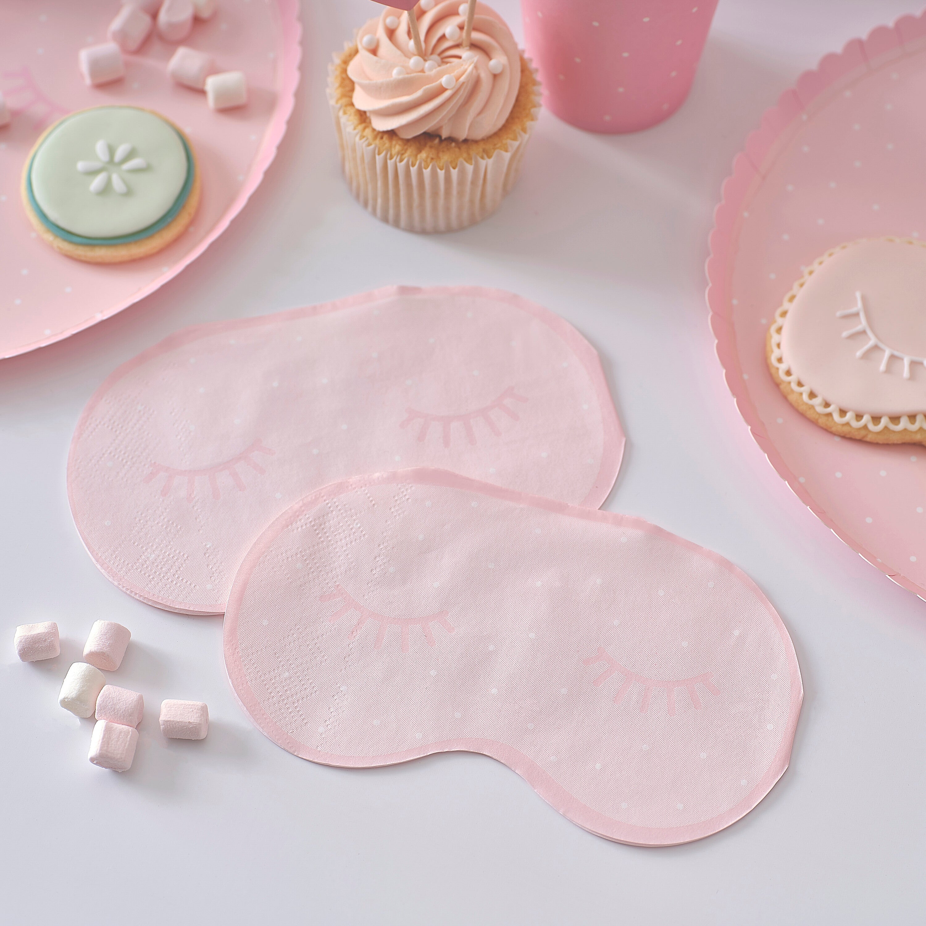 Pink Eye Mask Pamper Party Paper Napkins- 5 Inner Pack