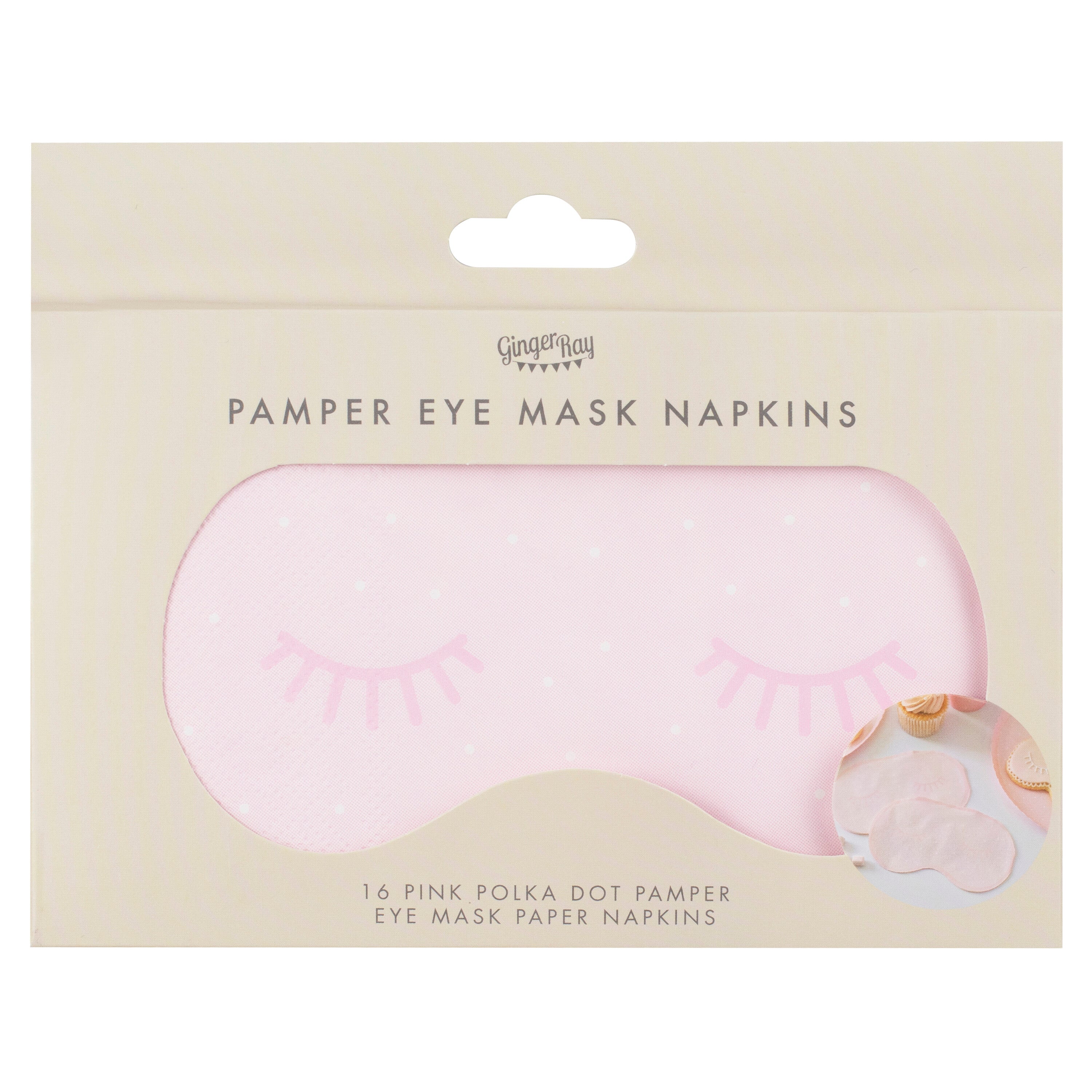 Pink Eye Mask Pamper Party Paper Napkins