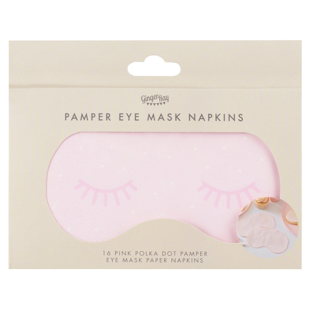Pink Eye Mask Pamper Party Paper Napkins- 5 Inner Pack