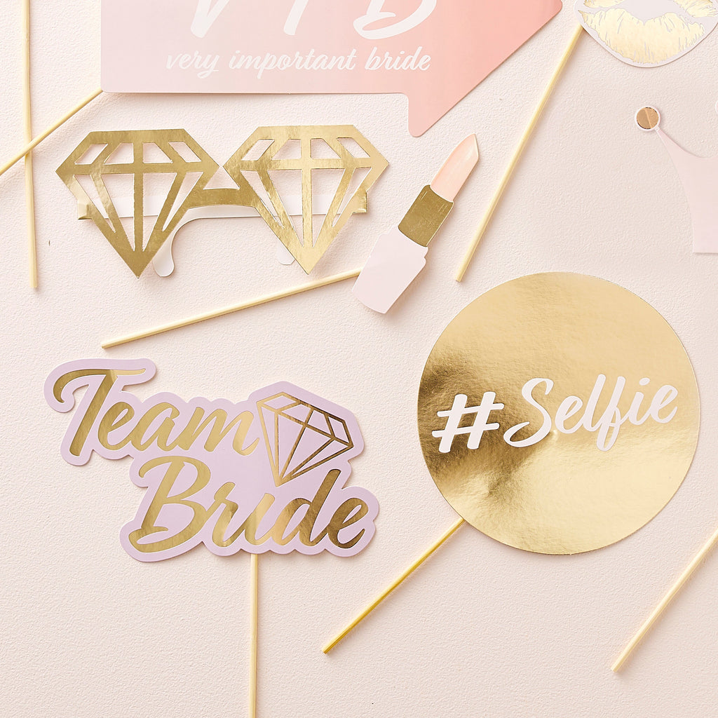 Gold Hen Party Photobooth Props- 5 Inner Pack