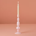 Pink Glass Bubble Dinner Candle Holder- 1 Inner Pack