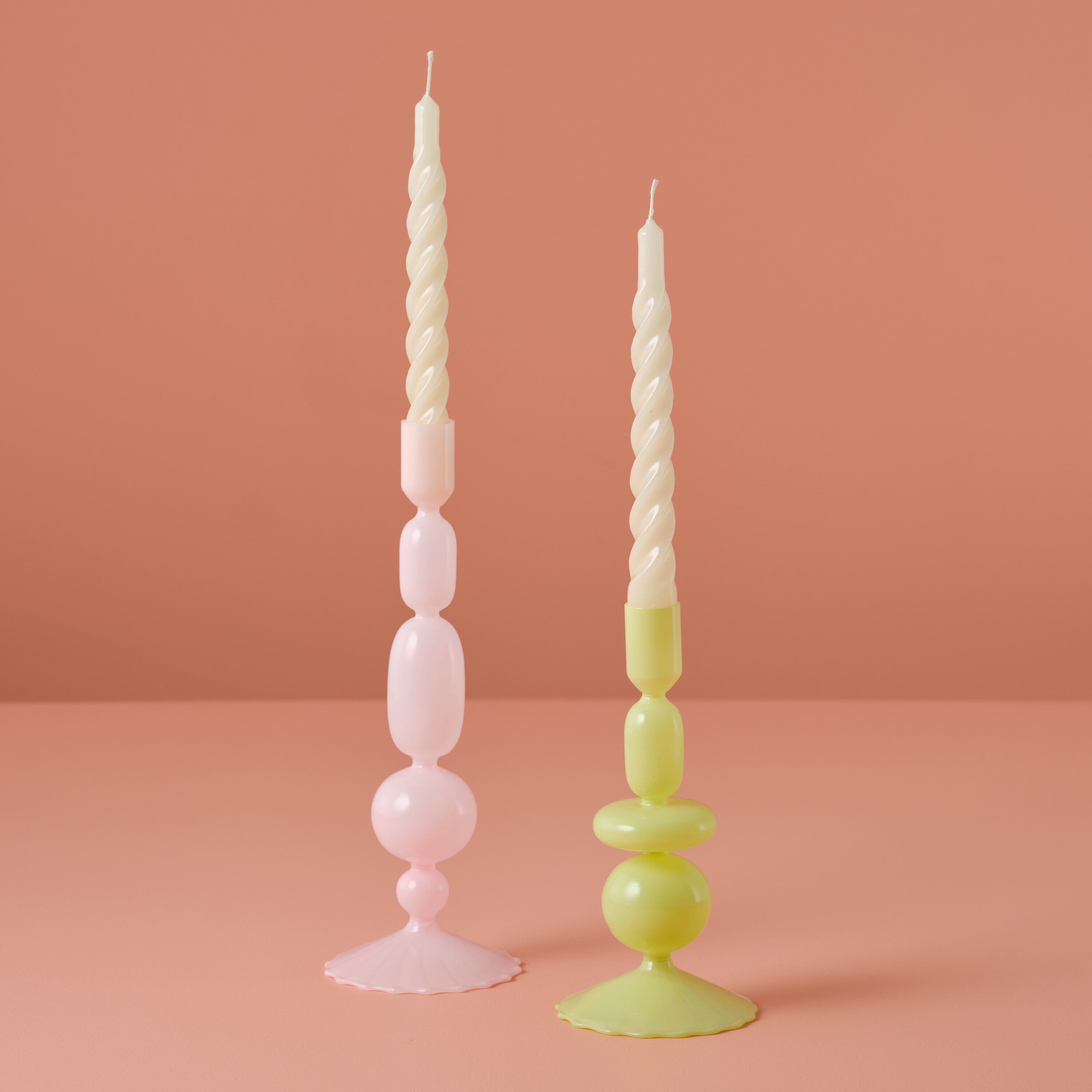 Pink Glass Bubble Dinner Candle Holder- 1 Inner Pack