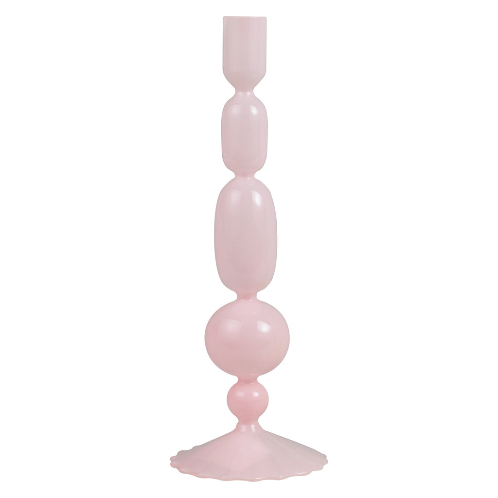 Pink Glass Bubble Dinner Candle Holder- 1 Inner Pack