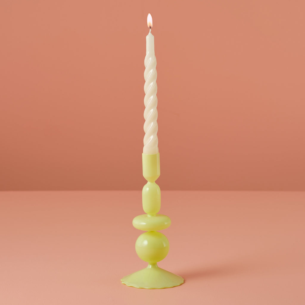 Green Glass Bubble Dinner Candle Holder- 1 Inner Pack