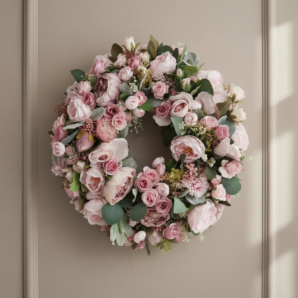20 Inch Pink Vintage Inspired Wreath